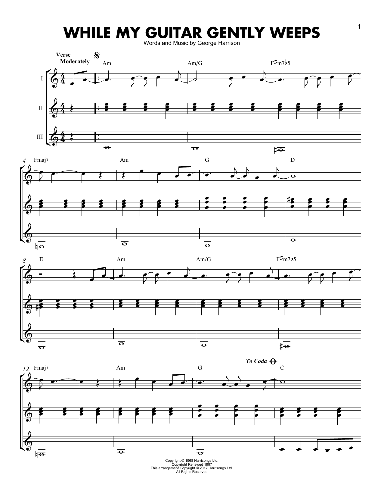 while my guitar gently weeps acoustic tab